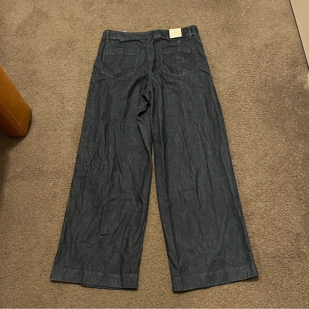Banana Republic Luxe High Rise Wide Leg Pleated Trouser Jeans NWT